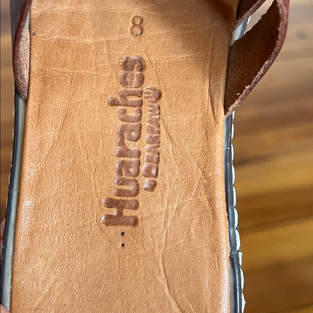 Bearpaw Huarache Timeless Brown Woven Leather Platform Boho Sandals - Size 8 - Picture 4 of 7